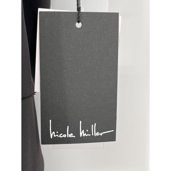 Nicole Miller Black Ostrich Feather Trim Jumpsuit Size 12 - Picture 5 of 14